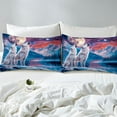 thumbnail image 4 of Howling Wolf Fitted Sheet Set Queen Size 4 Pcs,Snow Wolves Family Bed Sheet Set for Bedroom Decor,Wild Animals Snow Mountain Bedding Set with 1 Flat Sheet 2 Pillowcases, 4 of 6