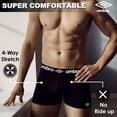 thumbnail image 2 of Umbro Mens Boxer Briefs Active Performance Breathable Underwear for Men, Black/Maroon/Teal Medium 6-Pack, 2 of 7