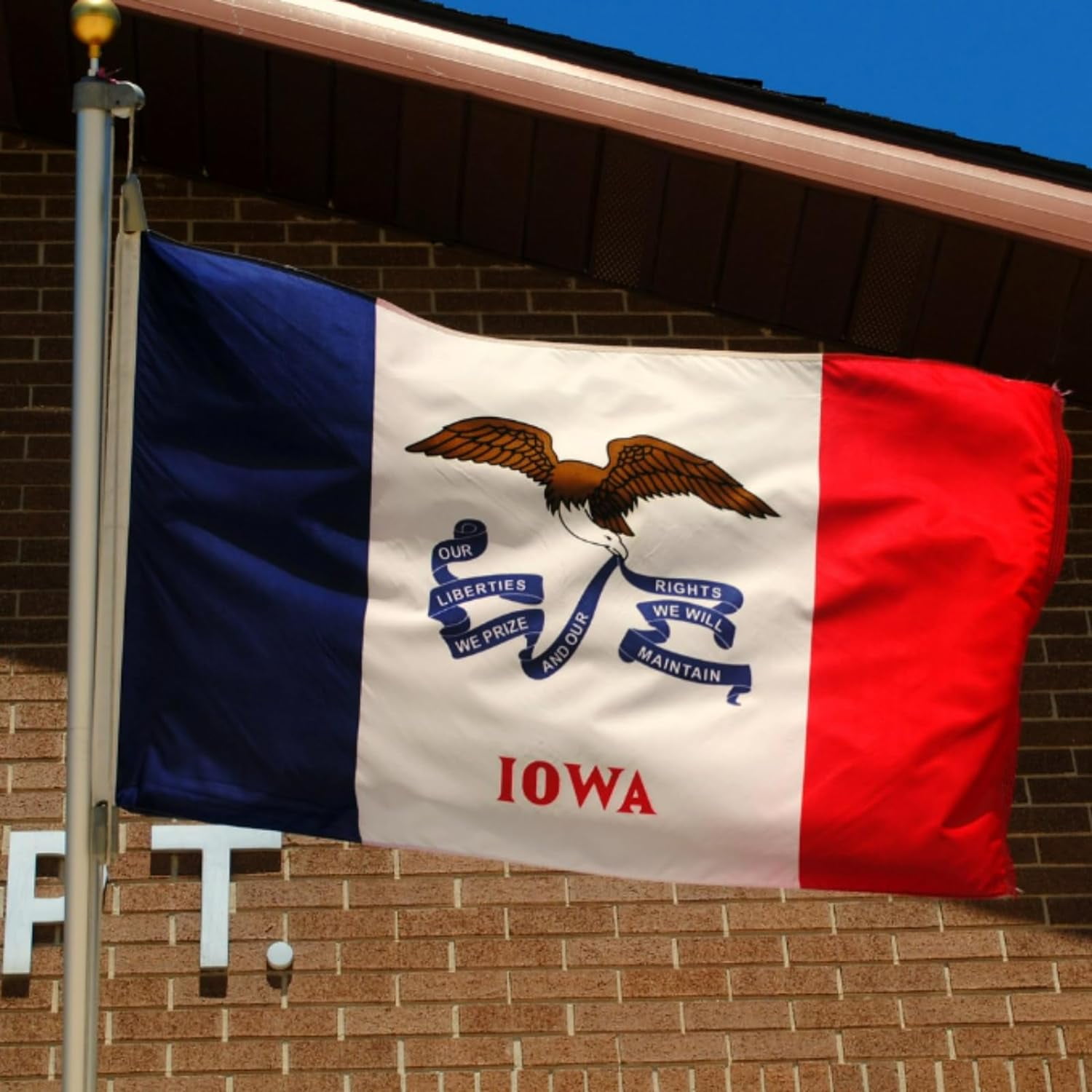 FLAGWIN Iowa Flag 3x5 FT - 3 Ply Double Sided Polyester Iowa State Flag with Brass Grommets - Vivid Color and Fade Proof State of Iowa Flag 3x5 Outdoor