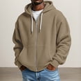 thumbnail image 2 of jiaxiM Waffle Knit Hoodies for Men Full Zip Sweatshirt Hooded with Pocket Loose Fit Drawstring Athletic Jackets, 2 of 5