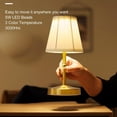 thumbnail image 3 of Lámpara De Mesa LED Inalámbrica Con Control Táctil USB, Lámpara De Mesa Regulable Con Sombra De Tela Para Dormitorio, 3 of 7