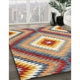 thumbnail image 3 of Ahgly Company Machine Washable Indoor Round Contemporary Chestnut Brown Area Rugs, 5' Round, 3 of 7