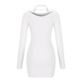 thumbnail image 5 of Lindreshi Formal Dresses for Women Women Casual Halter Hips Long Sleeve V-Neck Dresses, 5 of 7