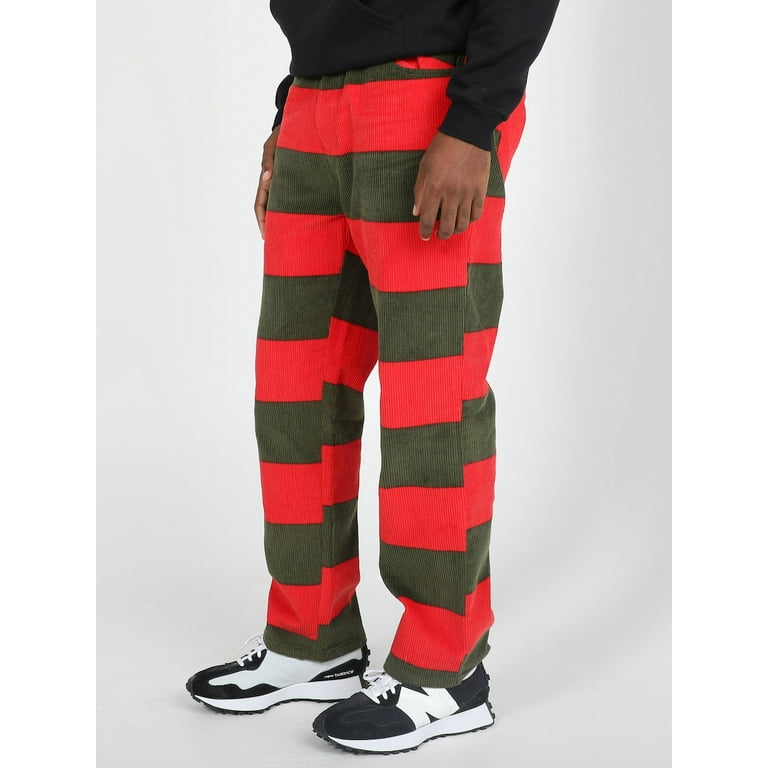 A Nightmare On Elm Street Embroidered Logo Adult Red Green Striped Corduroy Pants Large Walmart