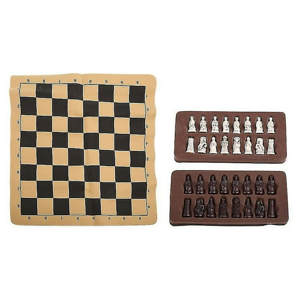 Juego de juguetes de entretenimiento de ajedrez antiguo, tablero de ajedrez de piezas de ajedrez Qingbing realistas