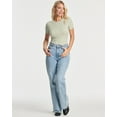 thumbnail image 5 of Real Essentials 3 Pack: Women's Round Neck Short Sleeve Ribbed Shapewear Bodysuit Shirt Tops - (Available in Plus Size), 5 of 6