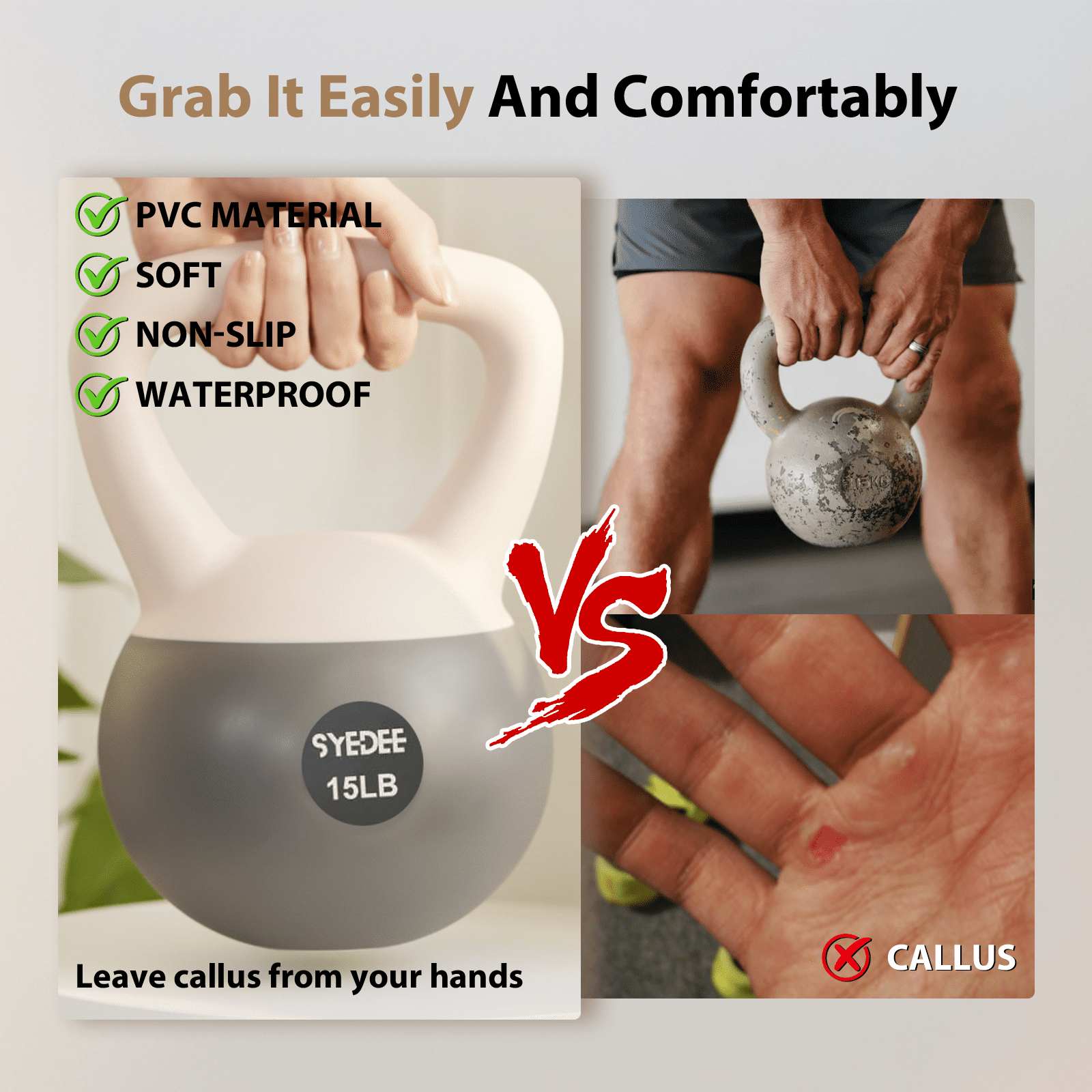 Syedee Soft Kettlebell Set –10lbs Anti-Slip Grip & Wide Handle Design,Soft Kettlebell set, Gentle Floor-Friendly Impact, for Home Functional Training, Home Gym