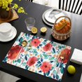 thumbnail image 3 of Pioneer Flower Floral Print Pattern Summer Placemats Table Placemats Set Of 6-Linen Kitchen Washable Placemats Table Mats 12x18 Inch Non-Slip Heat Resistant, 3 of 5