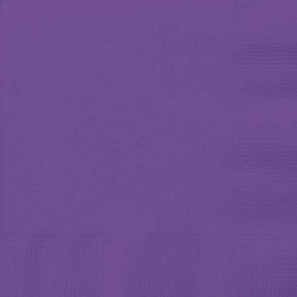 Paper Luncheon Napkins, 6.5 in, Neon Purple, 20ct