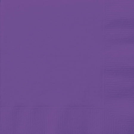 Breeze Luncheon Napkins - Paper Luncheon Napkins, 6.5 in, Neon Purple, 20ct