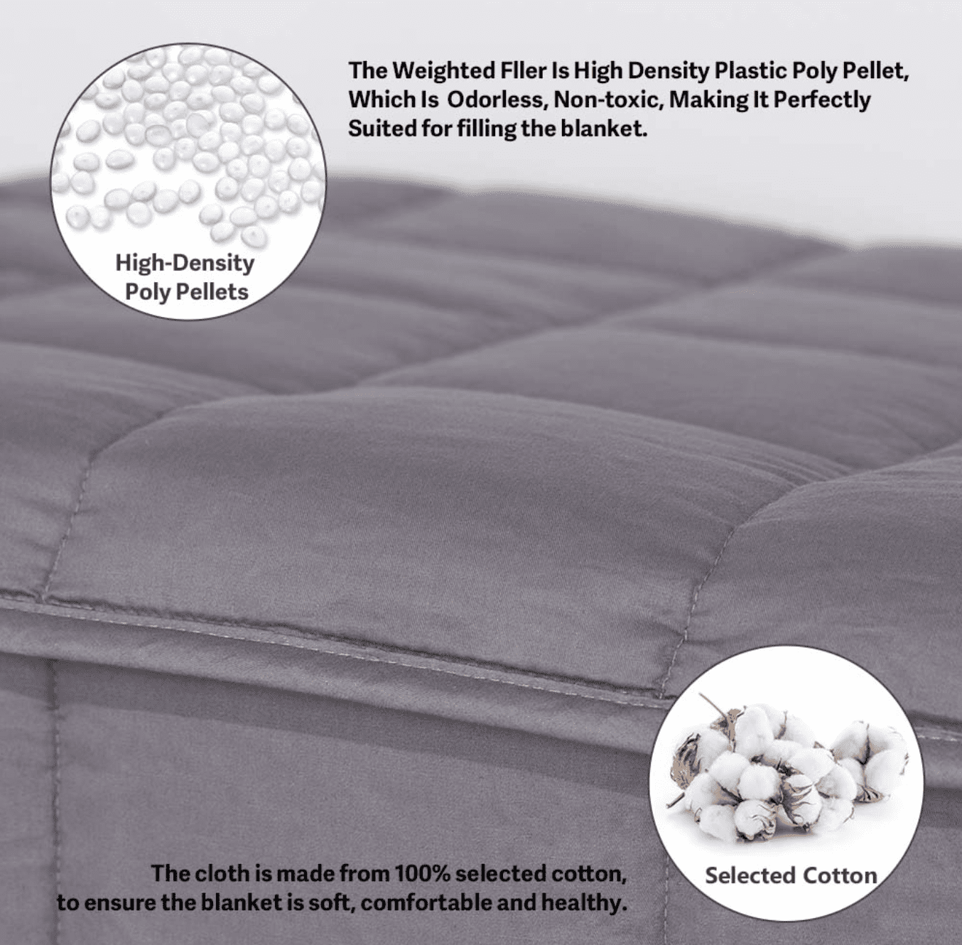 NEX Luxury Gray Cotton Bed Blanket Queen