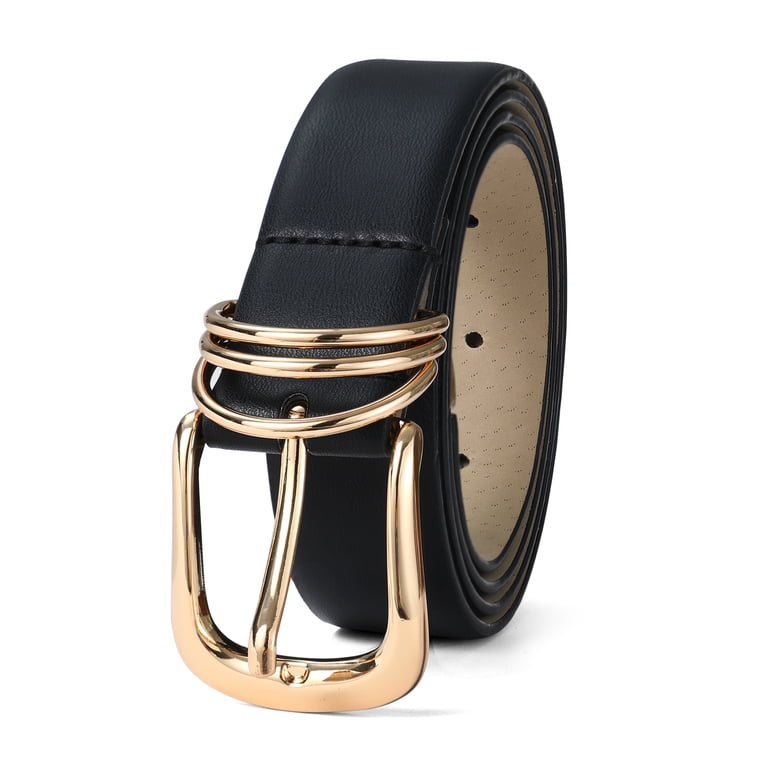 Leather Belt for Women Casual Waist Belt with Gold Buckle Fashion Ladies Belt JASGOOD Women Leather Belt Ladies Casual Waist Belt Fashion  main image 3
