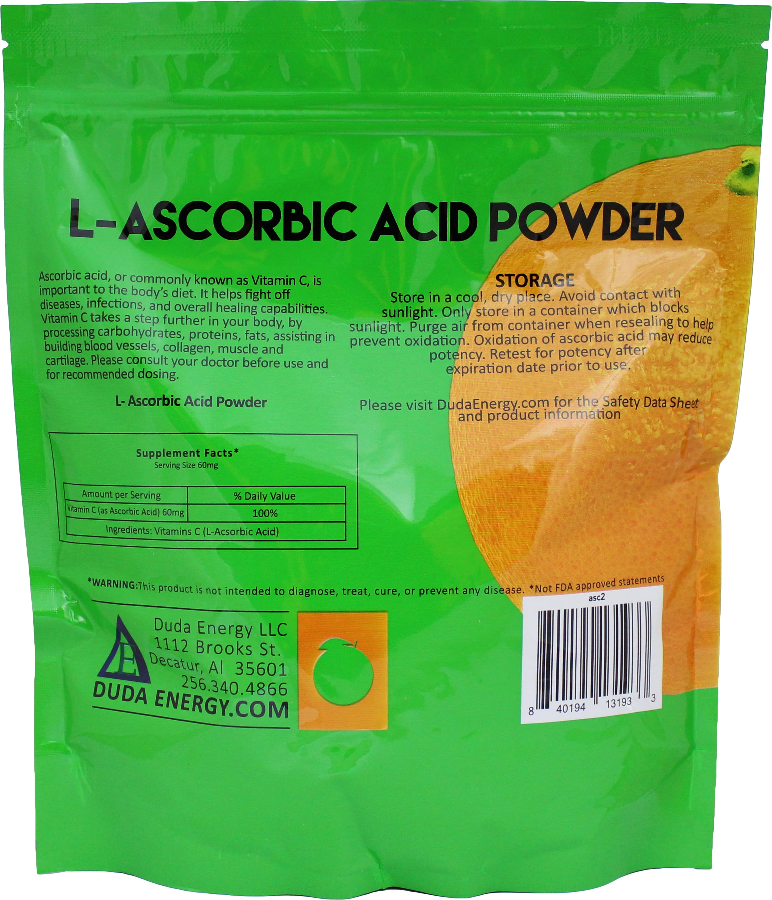 Bulk Supplements Ascorbic Acid (Vitamin C) Powder - 1kg for sale online