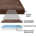 thumbnail image 3 of FurHaven Pet Dog Bed | Cooling Gel Memory Foam Orthopedic Quilted Suede Mattress Pet Bed for Dogs & Cats, Espresso, Medium, 3 of 6