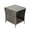 Gray, variant on Hassch Outdoor Side Table, Rattan End Table with Glass Top & Storage for Patio Porch Backyard Balcony,18.1"L x 18.1"W x 19.5"H, Brown
