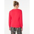 thumbnail image 3 of Joyspun Women's French Terry Sleep Top with Long Sleeves, Sizes XS to 3X, 3 of 6