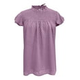 thumbnail image 4 of WEAIXIMIUNG T-Shirts Graphiques Femmes Col Rond Manches Courtes Manches Bouffantes Tunique Haut Mode Imprimé Floral Pull Décontracté T-Shirt, 4 of 4