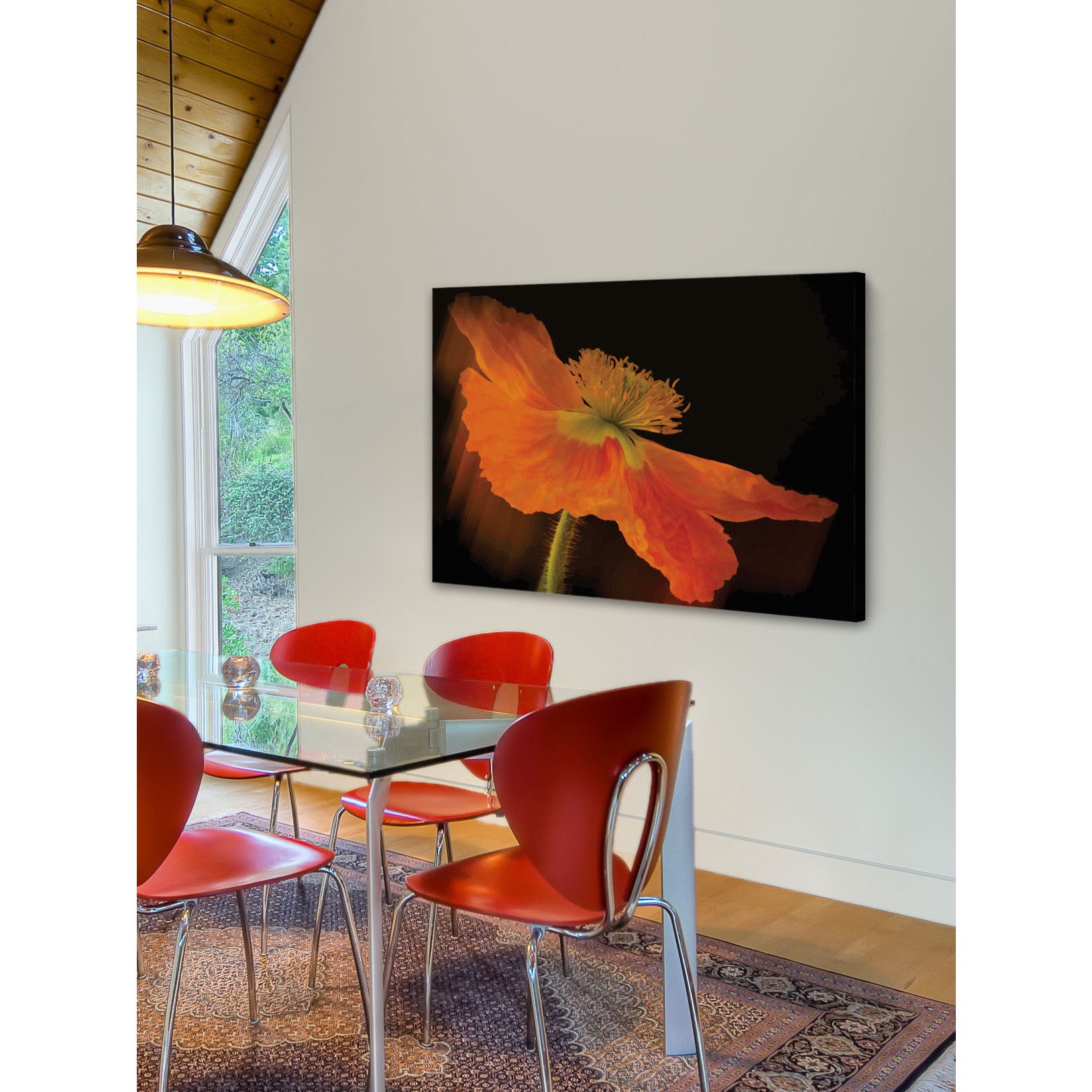 Marmont Hill "Dramatic Orange Poppy" Painting Print on Canvas
