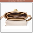 thumbnail image 4 of Women's Saddle Shoulder Bag Genuine Leather Flap Stitch Satchel Crossbody Outdoor Underarm Bag Classic Handbag Purse, 4 of 7