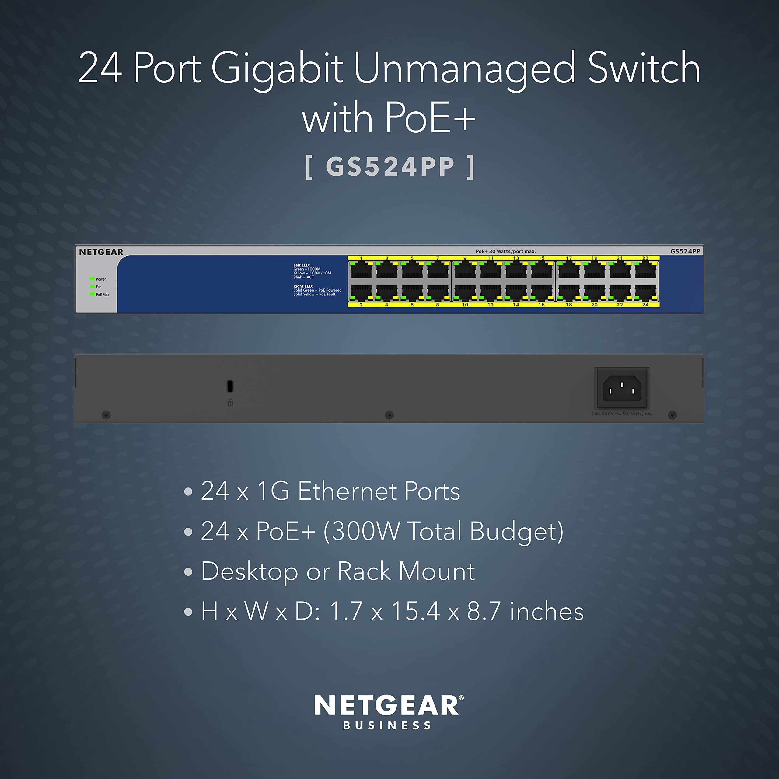 Netgear GS524PP 24 Ports No Ethernet Switch