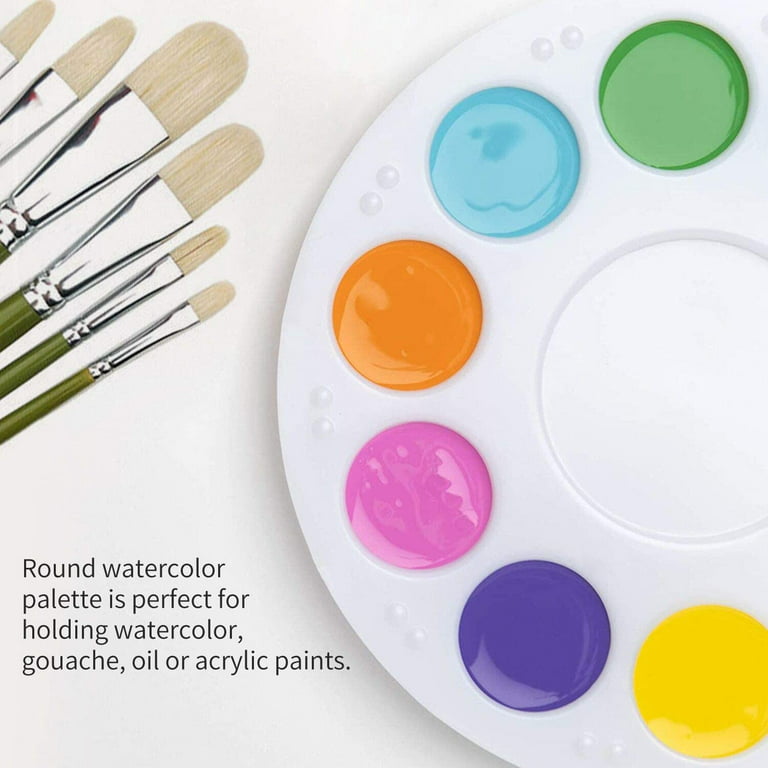 15Pcs Painting Palettes 10 Holes Corrosion Resistant Plastic Round Paint  Mixing Tray Drawing Watercolor Palette Painting 
