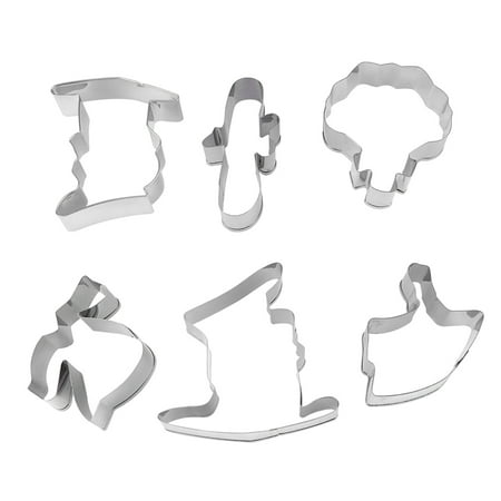 

6pcs Stainless Steel Cookie Cutter Mold Graduation Doctor s Head Gown Clothes Certificate Bouquet Hat Shape DIY Baking Mould for Biscuits