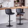 thumbnail image 5 of YOUNIKE Black Bar Stools Set of 2 PU Leather Soft Cushion Adjustable Swivel Counter Bar Stools, 5 of 10