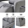 thumbnail image 5 of Aukfa Upholstered Accent Chair with Pillow, Mid Century Armchair for Living Room Bedroom, Linen, Gray, 5 of 8