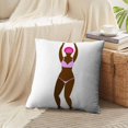thumbnail image 4 of LALILO Throw Pillow Covers Happy Cheerful Afro Woman Pink Bikini Cushion Cover 18" x 18", 2 Pack, 4 of 6