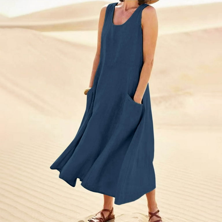 sachin and babi light blue dress Cathalem Holiday Dresses for Women Plus Size Womens Summer Dresses Beach  Casual Plus Size Sleeveless Loose Flowy Sundresses(Navy,S)