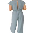 thumbnail image 4 of Combinaison d'Été pour Femmes Romper V Cou Pantalon Simple Décontracté à Manches Courtes, 4 of 6