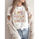 thumbnail image 3 of Colorful Letter Print Crew Neck T-Shirt, Casual Short Sleeve Top For Spring & Summer, Women's Clothing, 3 of 5