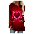 thumbnail image 2 of Qertyioot Cadeau de la Saint-Valentin! Blouse Décontractée à Manches Longues et Col Rond pour Femmes, Imprimé St. Patrick, 2 of 5