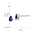 thumbnail image 3 of 14K White Gold Earring Stud Women'S Sapphire Pear Blue 6 mm 3, 3 of 3