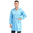 thumbnail image 2 of Hansber Unisex Workshop Uniform Resistant Work Coat Long Sleeve Dustproof Lab Jacket with Cuff Blue S, 2 of 4