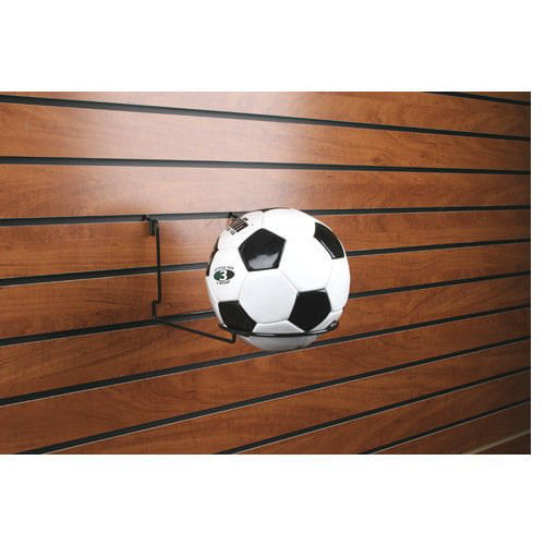 40 Pack Pegboard Slatwall Gridwall Ball Display with 6 Ring Retail Ball Holding Rack Black 