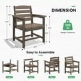 thumbnail image 2 of SERWALL Patio Dining Set, 5-Piece Rectangular HDPE Dining Table with Umbrella Hole & 4 Chairs, Coffee, 2 of 6