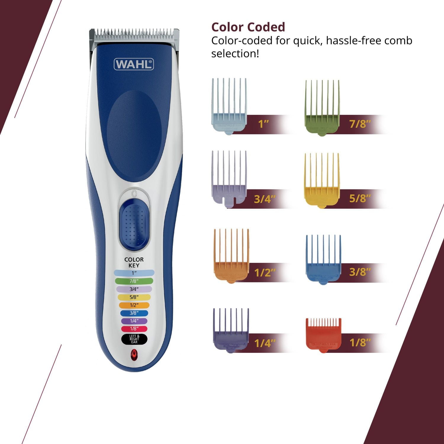 Wahl Color Pro Haircutting Kit with Colour Coded Guide Combs
