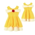 thumbnail image 4 of Disfraz de princesa Disney para niños y niñas, traje informal de bella para fiesta de cumpleaños, 2024, 4 of 5