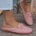 thumbnail image 5 of Bow Backless Loafer Mules for Women Soft Comfortable Dressy Slide on Shoes Women Lightweight Leather Closed Toe Mule Flats, 37, 5 of 9