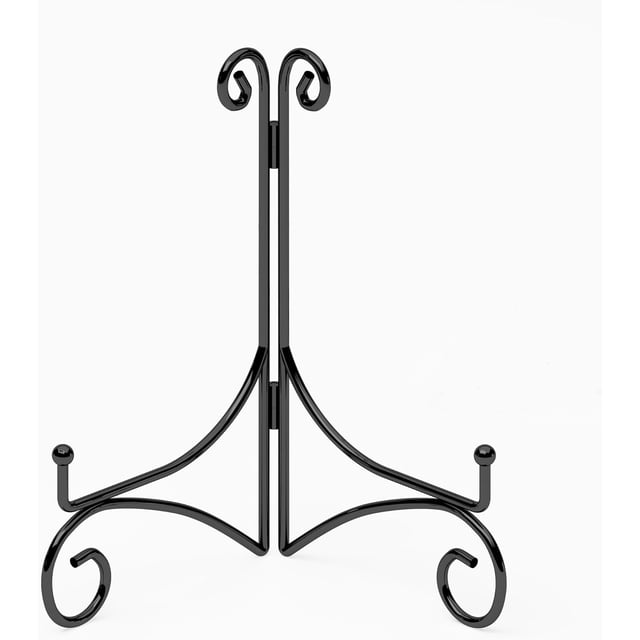 HEMYLU Support d'Assiette pour Exposition avec Design Pliant à Charnière, Supports d'Image de 6 Pouces pour Tables, Petits Chevalets pour Exposition de Livre, Pièce d'Art, Photo et Plateau, 6 Pieds' Noir