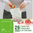 thumbnail image 2 of wqlpp-Certified Compostable QUART Resealable Zip Bag, Extra Strength Food Bags, Plant-Based Freezer-Safe (26 Pack), 2 of 4