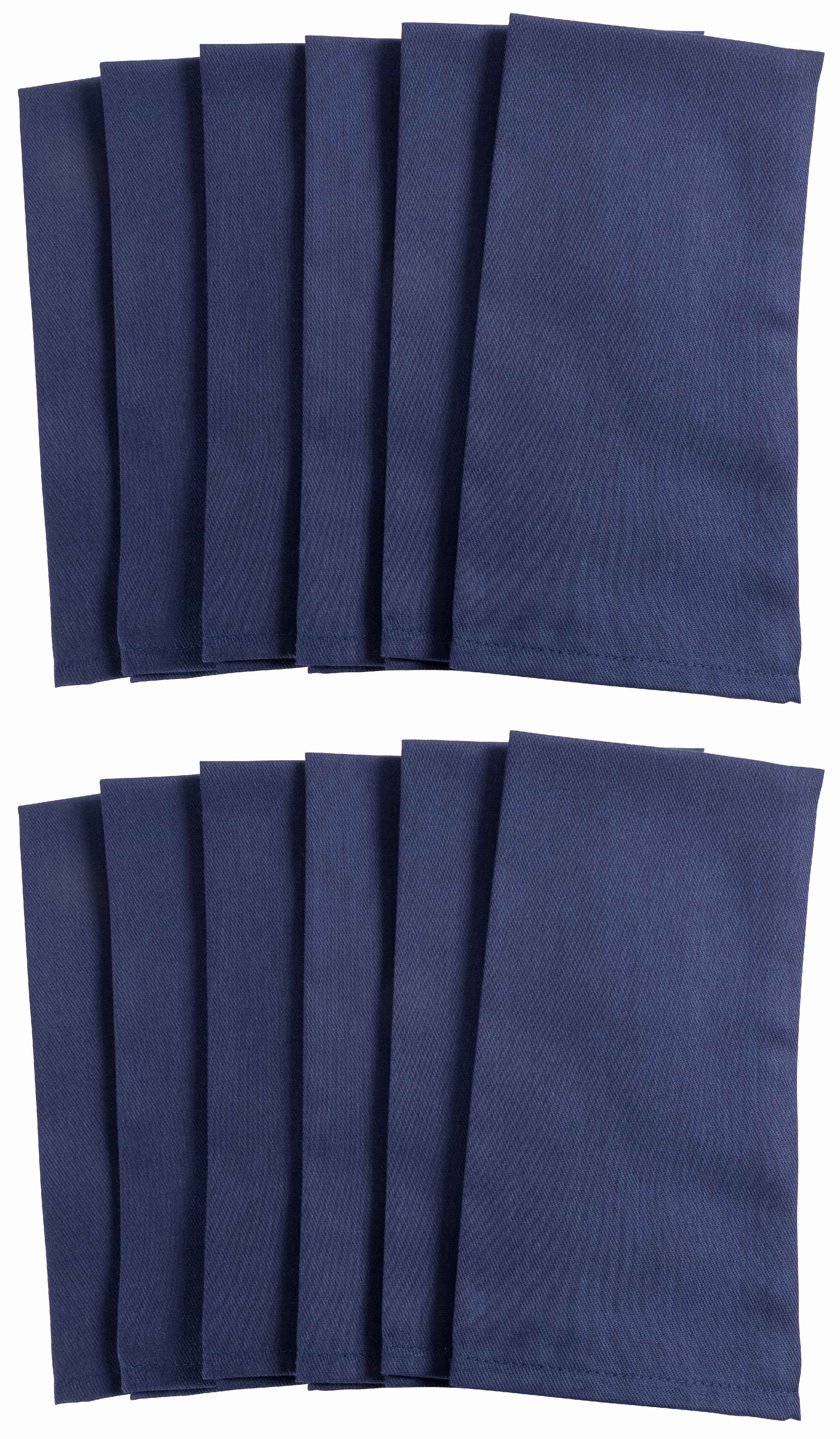 Cheatau Chateau EasyCare Cloth Dinner Napkins Set of 12 Oversized (20 x 20 inches) Blue