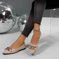 thumbnail image 5 of RuiJiao Women's Plus-Size Pointed-Toe Flats, Breathable Woven Fabric, Comfortable Casual Shoes in Beige and Brown, 5 of 9