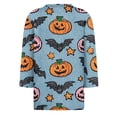 thumbnail image 5 of Halloween Shirts for Women 3/4 Sleeve Casual Tunic Tops Funny Bat,Ghost,Pumpkin Printed Costume Holiday Blouses Dark Blue M, 5 of 5