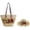 Red, variant on 2-Piece Woven Tote and Straw Hat Set for Women Summer Beach