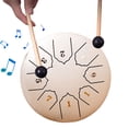 thumbnail image 1 of Tambor etéreo 8 tonos 6 pulgadas tambor sánscrito tambor lengua acero instrumento percusión tambor sin preocupaciones (blanco) 6 pulgadas-8 tonos-Blanco, 1 of 9