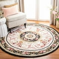 thumbnail image 2 of SAFAVIEH Chelsea Patton Floral Wool Area Rug, Ivory/Black, 5'6" x 5'6" Round, 2 of 10