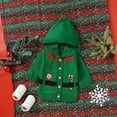 thumbnail image 5 of DHFJKG Baby Girl Boy Christmas Knit Hoodies Sweater Xmas Elf Themed Button Down Jacket Warm Winter Clothes Relaxed Fit Tops, 5 of 9