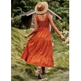 thumbnail image 5 of Besolor Women's Summer Boho Maxi Dress Casual Sleeveless Spaghetti Strap Smocked Tiered Flowy Long Beach Sun Dresses, 5 of 5